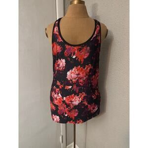 Fabletics Racerback Netted Floral Tank S Activewear Athleisure Dopamine Boho